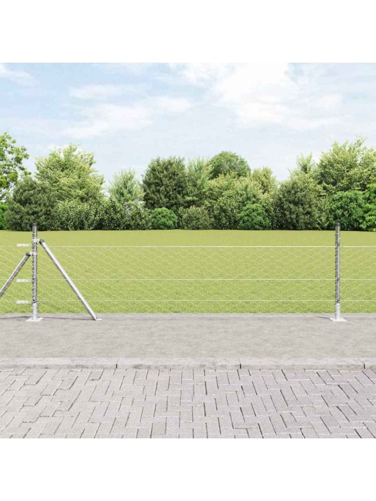 Aed koos postidega hõbedane 0.4 x 100 m pvc kaetud teras