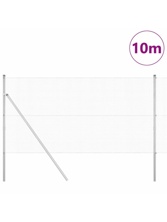 Aed koos postidega hõbedane 1 x 10 m teras