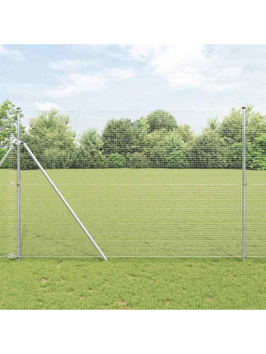 Aed koos postidega hõbedane 1.5 x 10 m teras