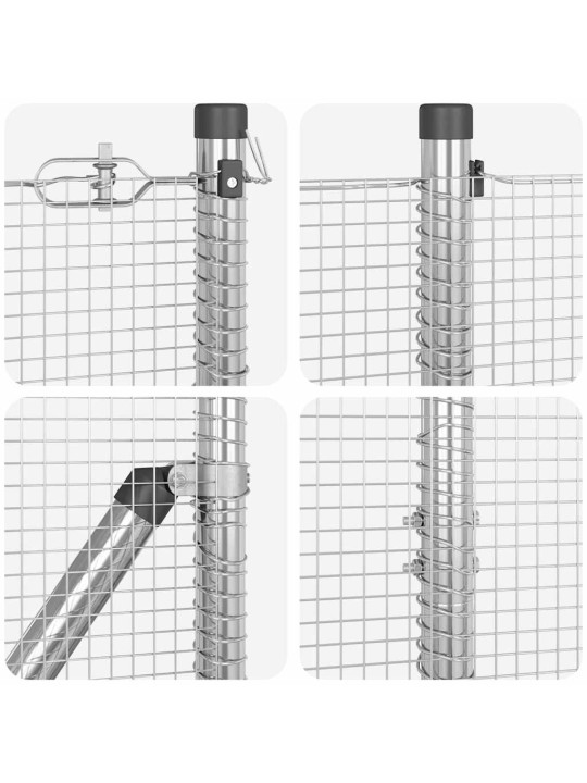 Aed koos postidega hõbedane 1.2 x 25 m teras