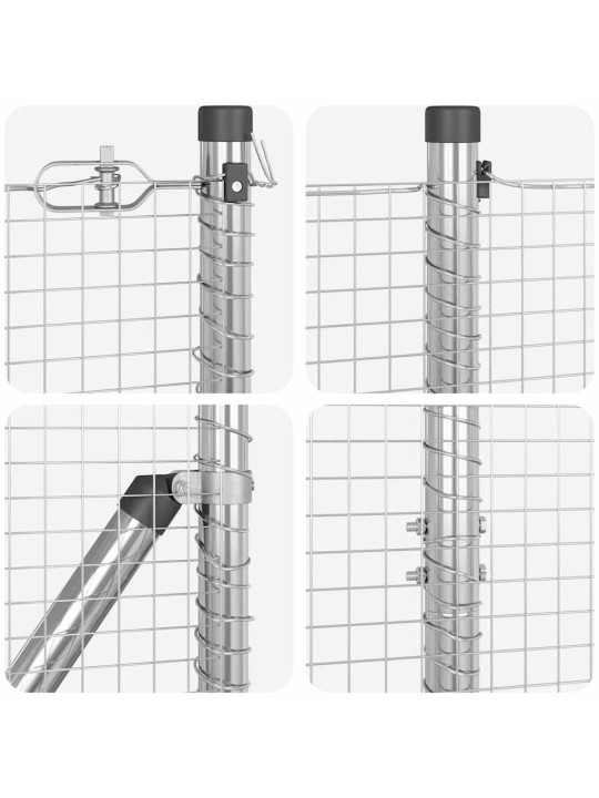Aed koos postidega hõbedane 1.2 x 25 m teras