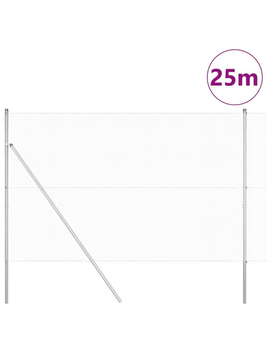 Aed koos postidega hõbedane 1.6 x 25 m teras