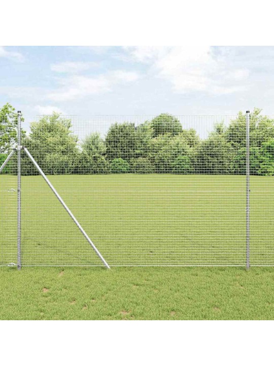 Aed koos postidega hõbedane 1.6 x 25 m teras