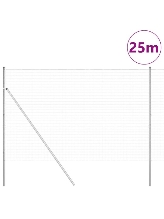 Aed koos postidega hõbedane 1.6 x 25 m teras
