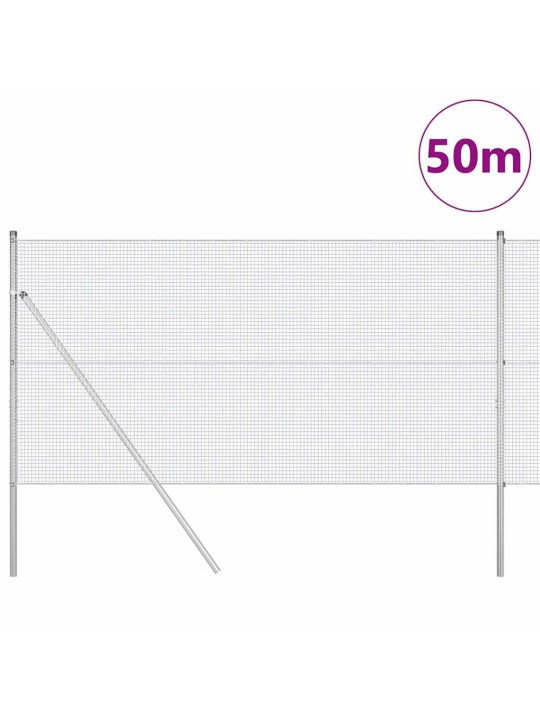 Aed koos postidega hõbedane 1 x 50 m teras