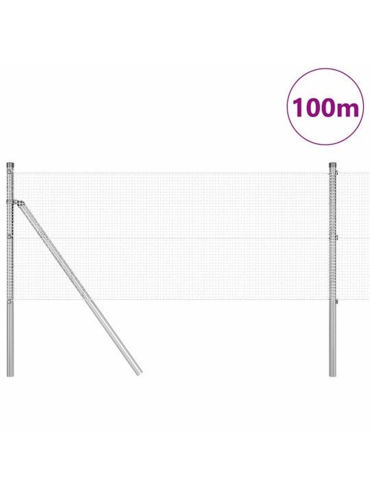 Aed koos postidega hõbedane 0.4 x 100 m teras