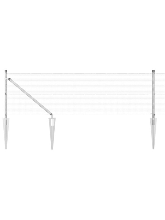 Aed koos postidega hõbedane 0.4 x 10 m teras
