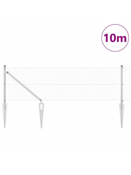 Aed koos postidega hõbedane 0.4 x 10 m teras