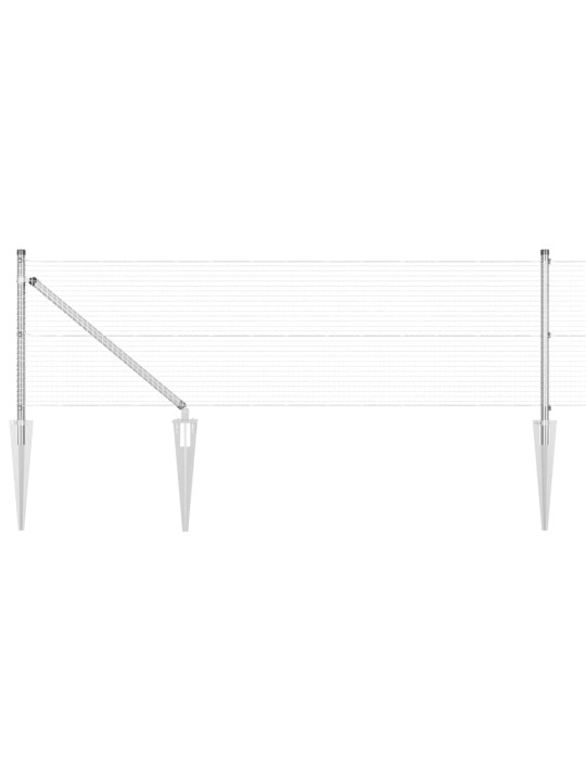 Aed koos postidega hõbedane 0.4 x 10 m teras