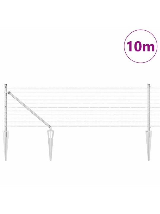 Aed koos postidega hõbedane 0.4 x 10 m teras