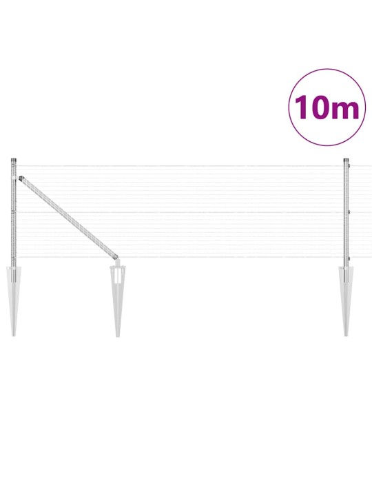 Aed koos postidega hõbedane 0.4 x 10 m teras