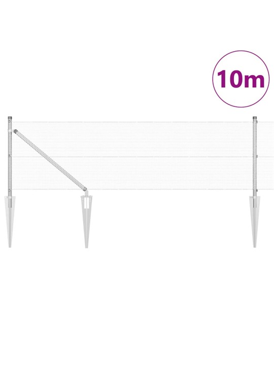 Aed koos postidega hõbedane 0.5 x 10 m teras