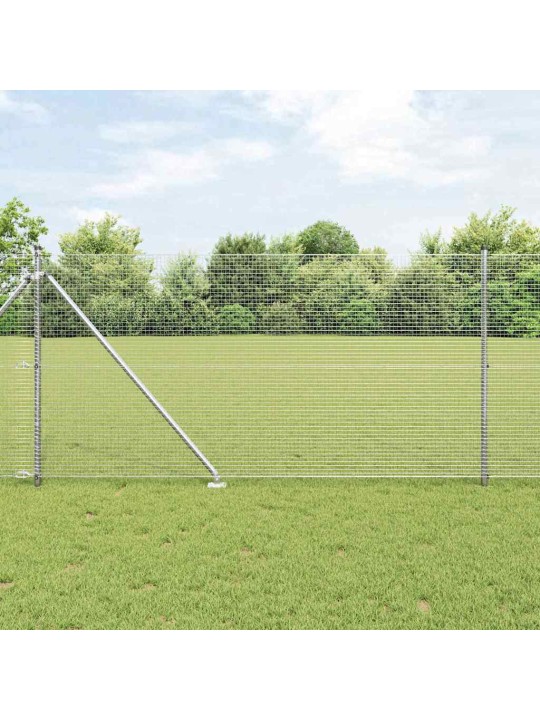 Aed koos postidega hõbedane 0.8 x 10 m teras