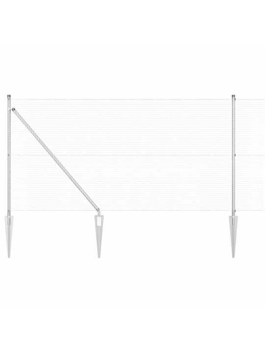 Aed koos postidega hõbedane 0.8 x 10 m teras