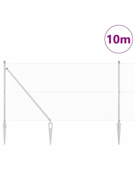 Aed koos postidega hõbedane 0.8 x 10 m teras