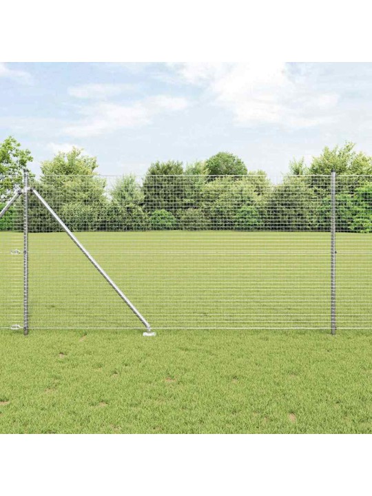 Aed koos postidega hõbedane 0.8 x 10 m teras
