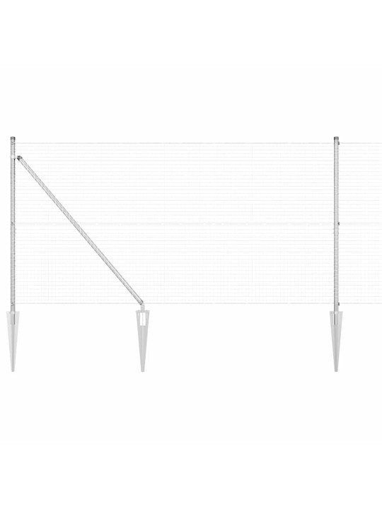 Aed koos postidega hõbedane 0.8 x 10 m teras