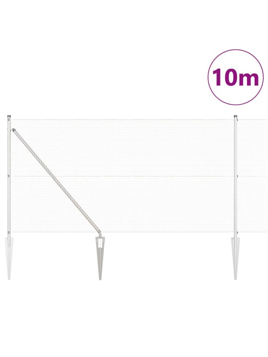 Aed koos postidega hõbedane 1 x 10 m teras