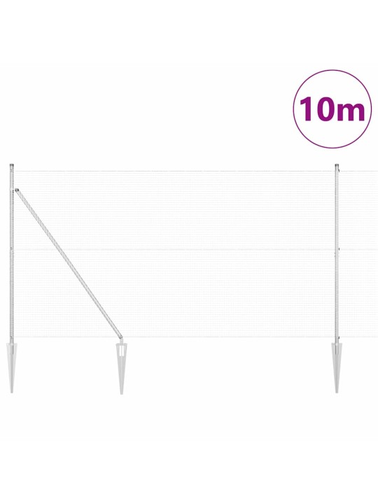 Aed koos postidega hõbedane 1.5 x 10 m teras