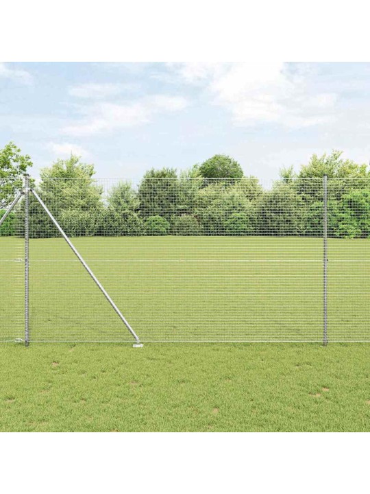 Aed koos postidega hõbedane 1.5 x 10 m teras