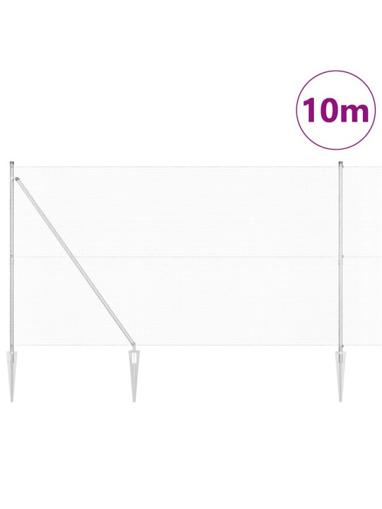 Aed koos postidega hõbedane 1.6 x 10 m teras