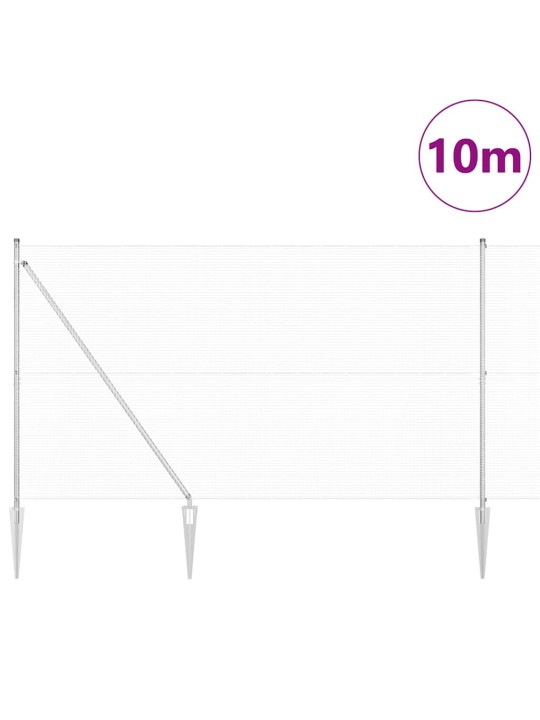 Aed koos postidega hõbedane 1.6 x 10 m teras