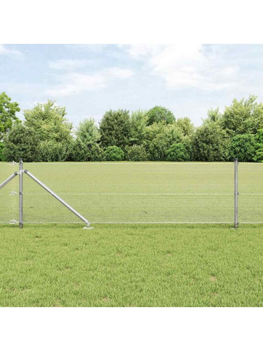 Aed koos postidega hõbedane 0.4 x 25 m teras