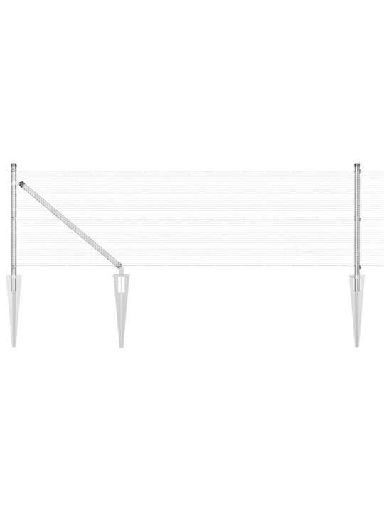 Aed koos postidega hõbedane 0.4 x 25 m teras