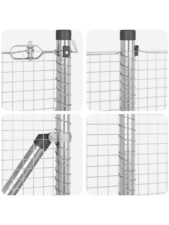 Aed koos postidega hõbedane 0.5 x 25 m teras