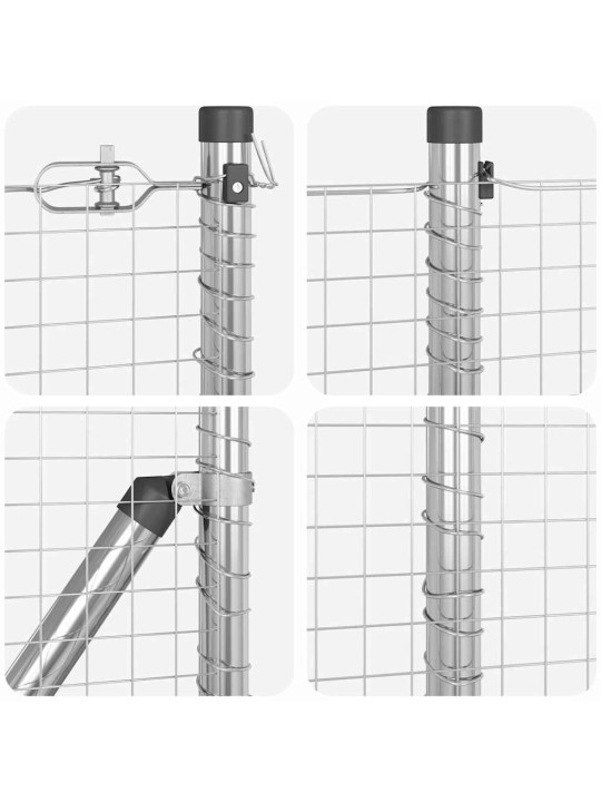 Aed koos postidega hõbedane 0.5 x 25 m teras