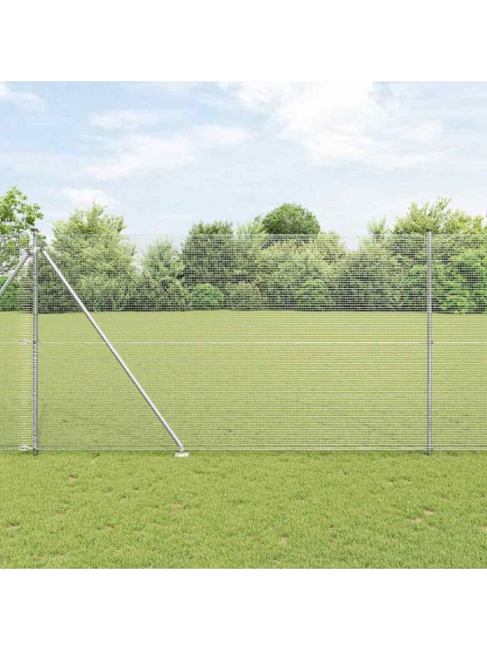 Aed koos postidega hõbedane 1.5 x 25 m teras