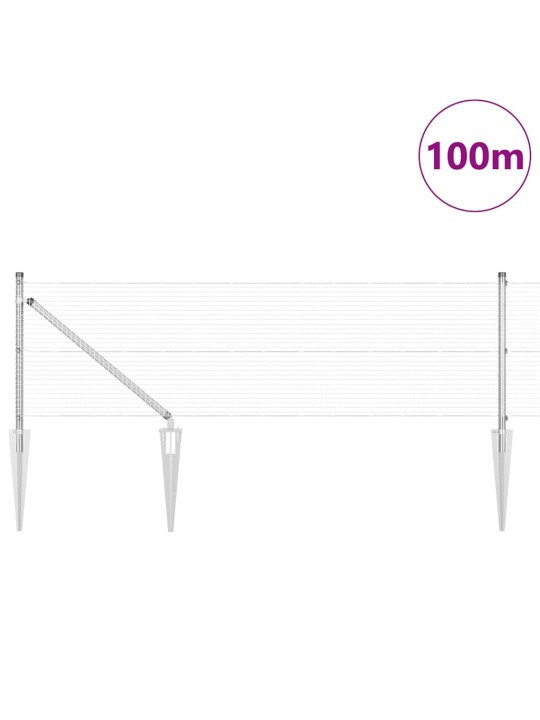 Aed koos postidega hõbedane 0.4 x 100 m teras