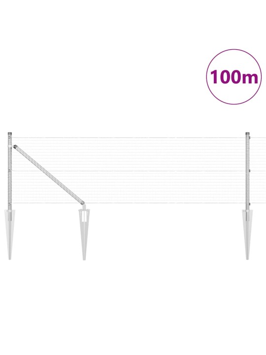 Aed koos postidega hõbedane 0.4 x 100 m teras