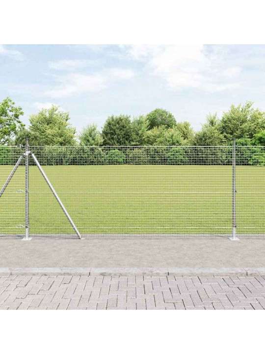 Aed koos postidega hõbedane 0.8 x 10 m teras