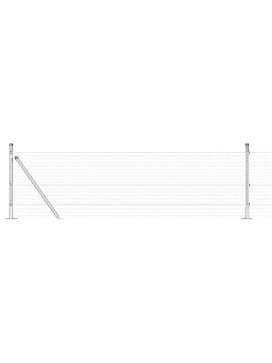 Aed koos postidega hõbedane 0.4 x 25 m teras