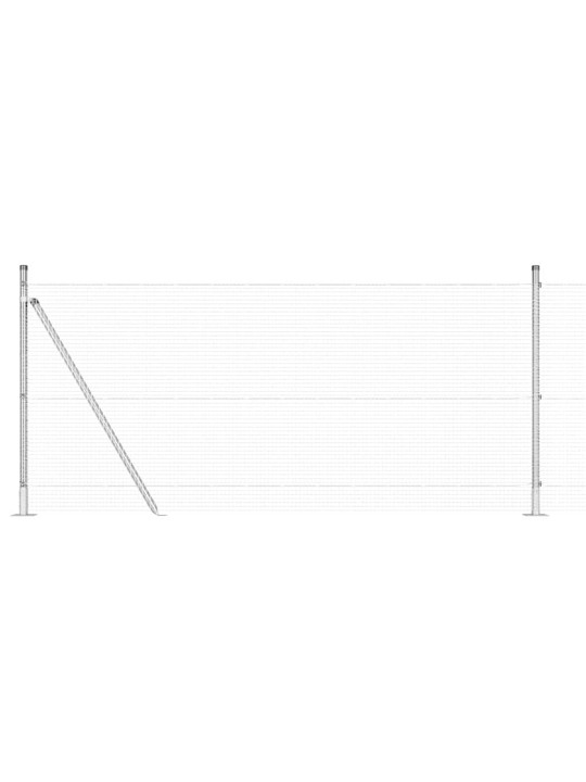 Aed koos postidega hõbedane 0.8 x 25 m teras