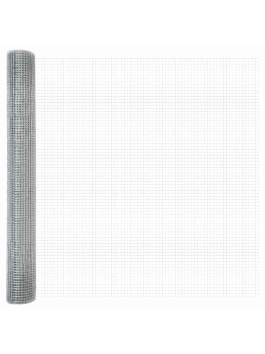 Aed koos postidega hõbedane 0.8 x 25 m teras