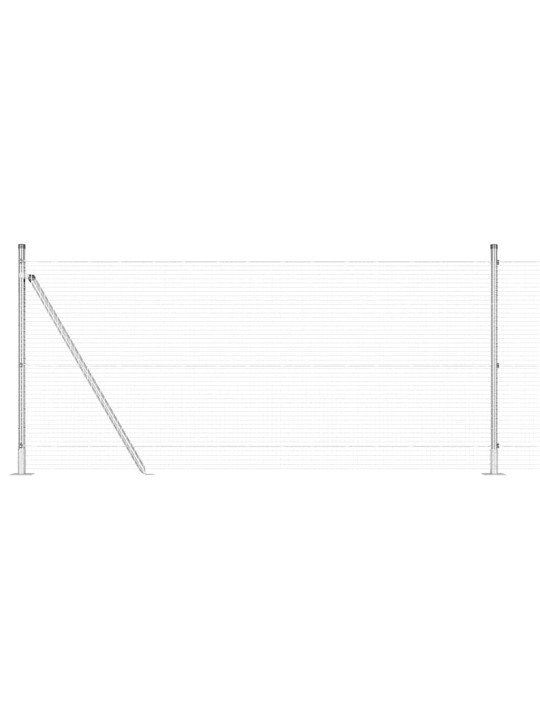 Aed koos postidega hõbedane 0.8 x 25 m teras