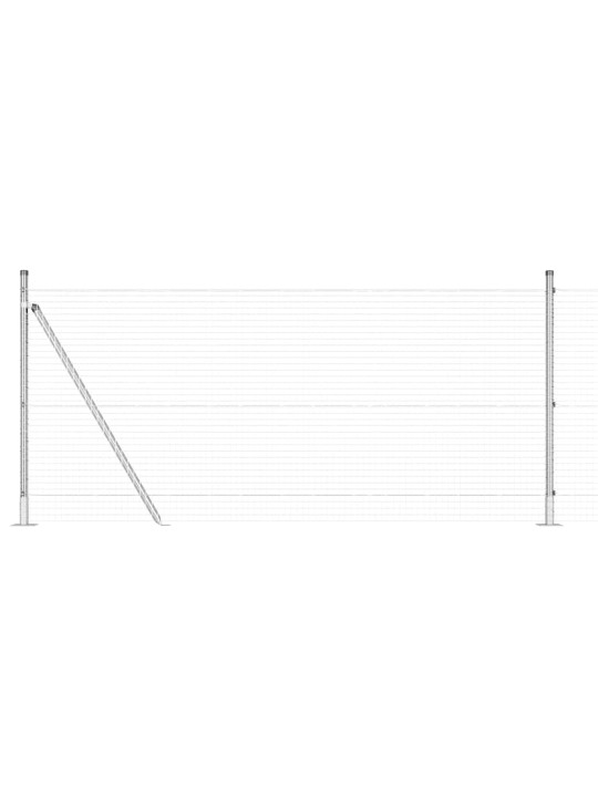 Aed koos postidega hõbedane 0.8 x 25 m teras