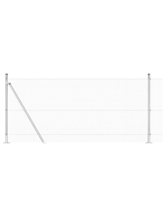 Aed koos postidega hõbedane 1 x 25 m teras