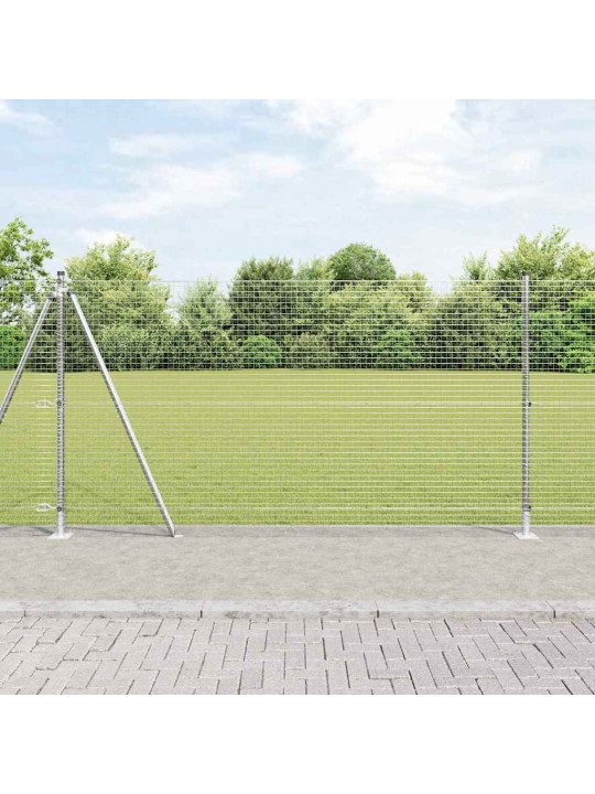 Aed koos postidega hõbedane 1.2 x 25 m teras