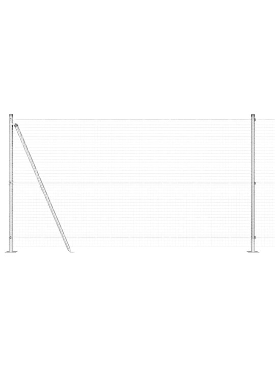 Aed koos postidega hõbedane 1.2 x 25 m teras