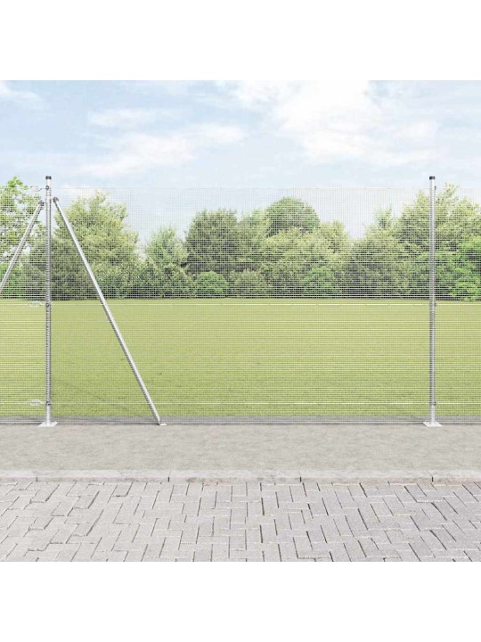 Aed koos postidega hõbedane 1.4 x 25 m teras