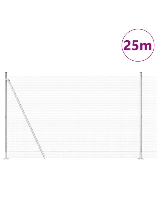 Aed koos postidega hõbedane 1.4 x 25 m teras