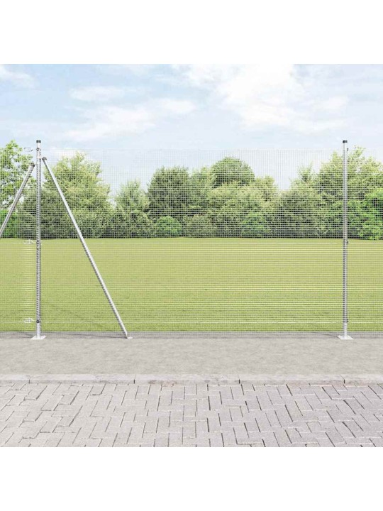 Aed koos postidega hõbedane 1.4 x 25 m teras