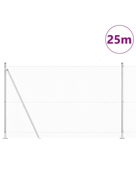 Aed koos postidega hõbedane 1.4 x 25 m teras