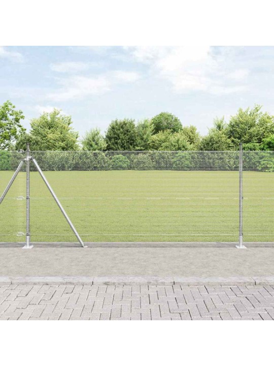 Aed koos postidega hõbedane 0.8 x 50 m teras