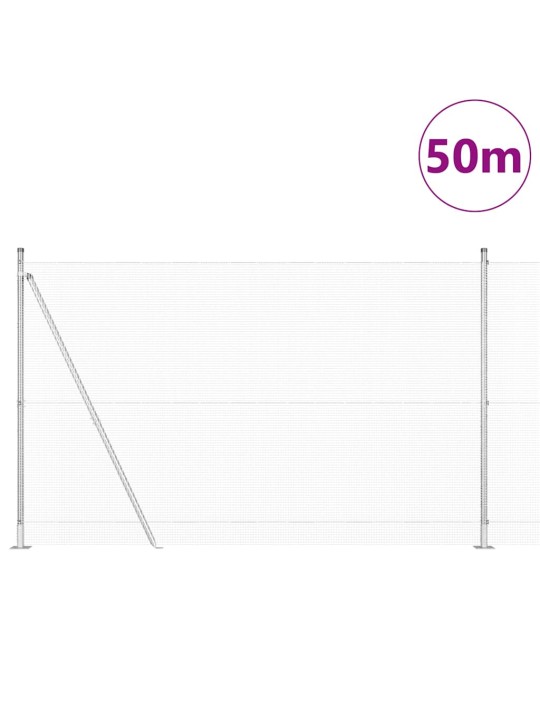 Aed koos postidega hõbedane 1.4 x 50 m teras
