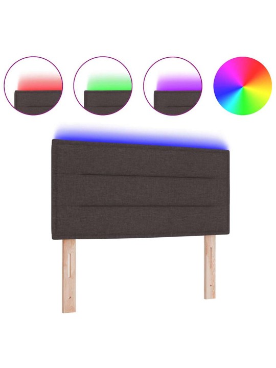 LED tuledega voodipeats tumepruun 80 cm kangas