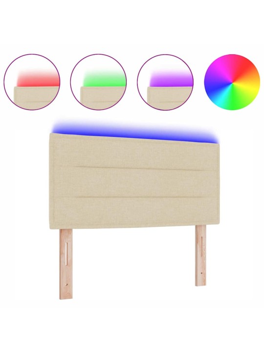 LED tuledega voodipeats kreemjas 80 cm kangas